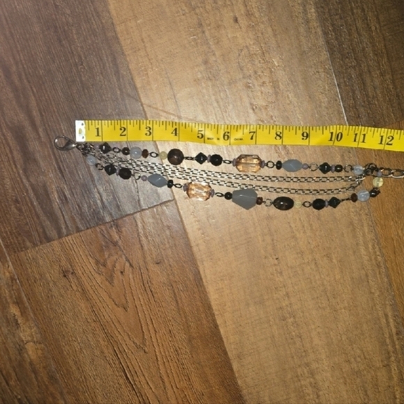 Worth Multistrand Beaded Gun Metal Chain Belt - Picture 4 of 5